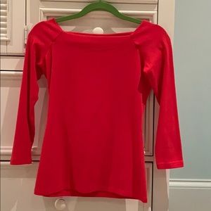 Red J Crew Long-Sleeve Shirt
